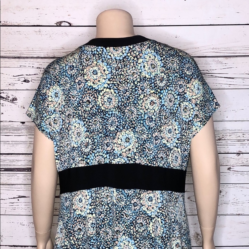 dressbarn Blue and Black Floral Midi Dress - Picture 5 of 7
